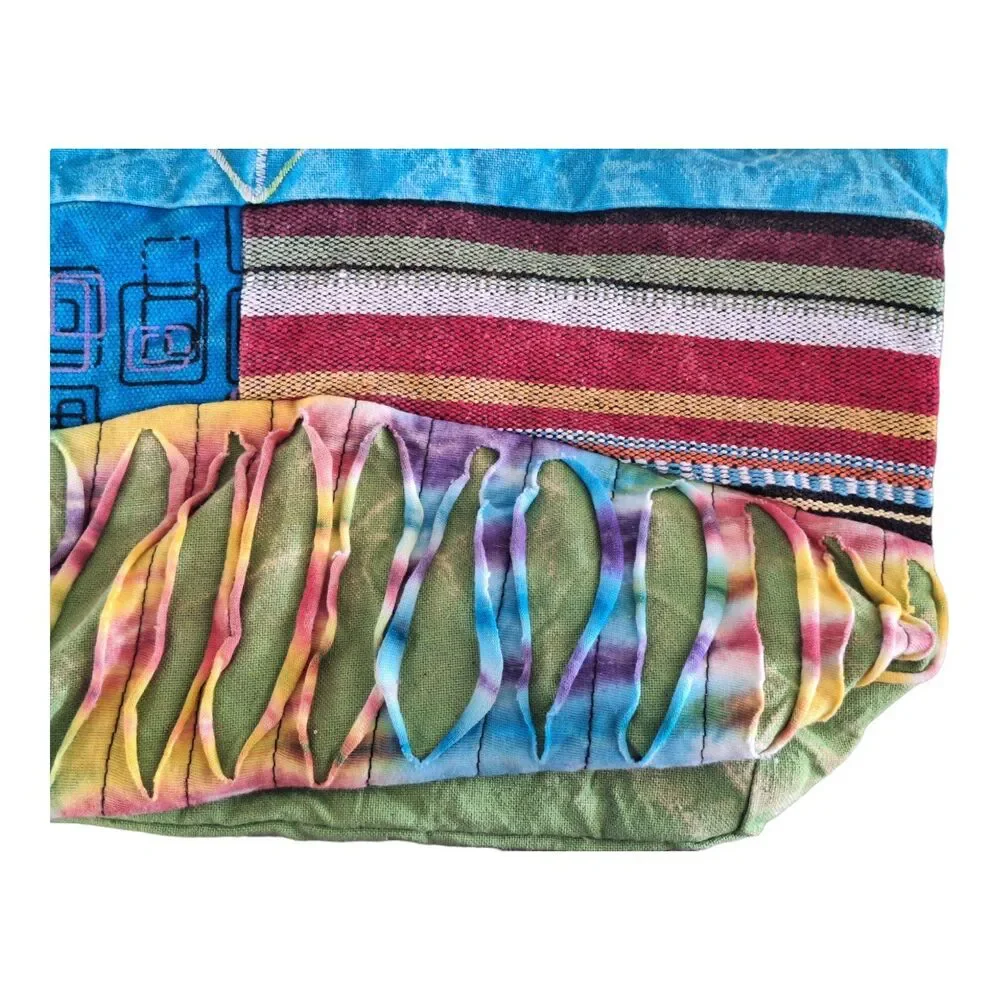Cotton Hobo Bag Hippie Boho Colorful NWT Owl Embroidery Beach Festival Slouchy